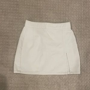 Lioness white jean skirt with slit